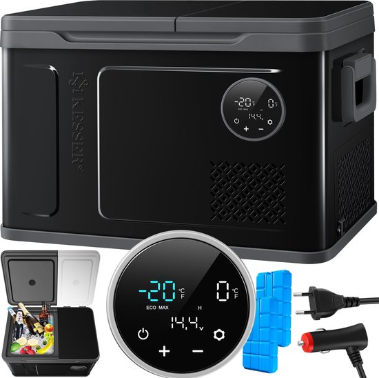 KESSER® Compressor Koelbox 2in1 Dubbele Zone Koeler & Vriezer, Elektrische Vriesbox LED Touch Control 12/24 V 230V, Frigobox Koelen tot -20 °C voor Auto, Vrachtwagen, Kamperen - 40 Liter, Zwart / Antraciet van KESSER