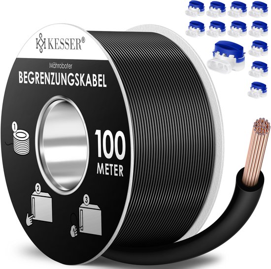 KESSER® Perimeterdraad voor robotmaaier Begrenzingsdraad voor het afbakenen van het maaigebied van Merkloos	