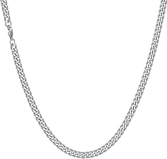Kettingen Ketting 6MM/9MM Cubaanse Ketting Mens Zilveren Curb Chain Kettingen Stevige Rvs Cubaanse Link Ketting Ketting Lengte 45/50/55/60 CM