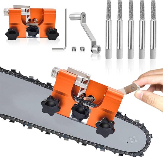 Kettingslijper-5 slijpkoppen-kettingslijper voor kettingzagen-Kettingzaag slijp armatuur set-7*6*2.8 cm-voor alle soorten kettingzagen en elektrische zagen van Easymaxx