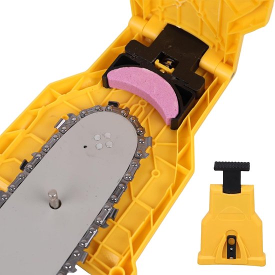 Kettingslijper - Voor alle soorten kettingzagen en elektrische zagen - Kettingzaagslijpers - Kettingzaag slijper - 22x14x4cm - Tanden Slijper - Slijper vijltafel - Geel