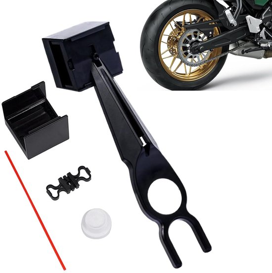 Kettingsmeerder Motorfiets - Motorfiets Kettingolie - Onderhoud Fietsketting - Gelijkmatige Smering - 143 x 4 cm - Zwart