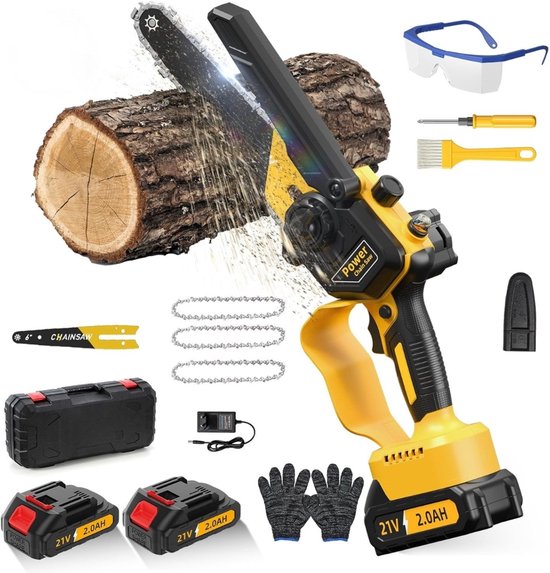 Kettingzaag Accu Premium Compact Design Met Borstelloze Motor – Heggenschaar Accu Professioneel 2-In-1 Systeem – Snoeischaar Lichtgewicht Met Precisiecontrole | incl. Krachtige Oplaadbare Accu Voor Intensief Gebruik van Merkloos	