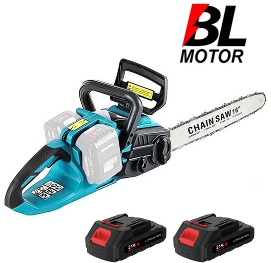 Kettingzaag - Draadloze Kettingzaag - Takkenzaag - Snoeischaar - 3500W - 2 Accu's - 16 inch -