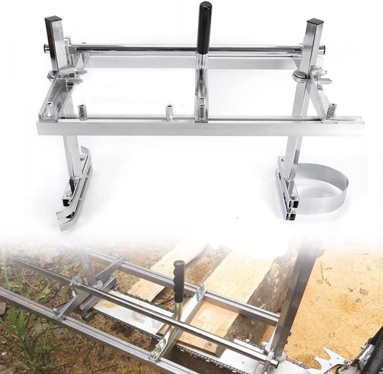 Kettingzaag Molen - Houtzaagmal Zaagmolen - Planken Zagen - Verstelbare Dikte - Max 60 cm Breed - Zilver