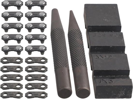 Kettingzaag Reparatie Set - Kettingbreker Tool - Ketting Repareren - Koolstofstaal Constructie - 15 x 10 x 2 cm - Grijs