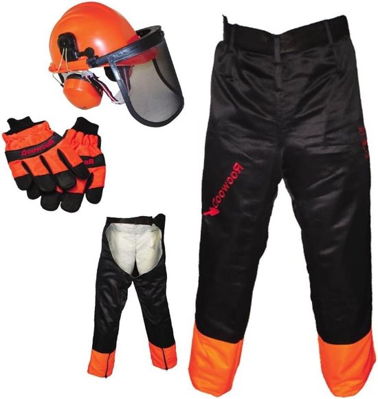 Kettingzaag Safety Kit Helm Handschoenen & Chaps Type Broek Ideaal Voor Alle Gebruikers