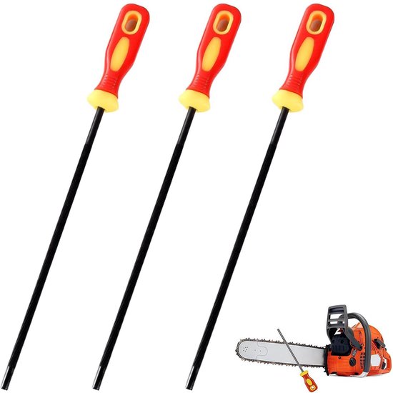 Kettingzaag Slijpset - Vijlen Set - Zaag Scherp Maken - 3 Verschillende Maten - 4.0 4.8 5.5 mm - Grijs