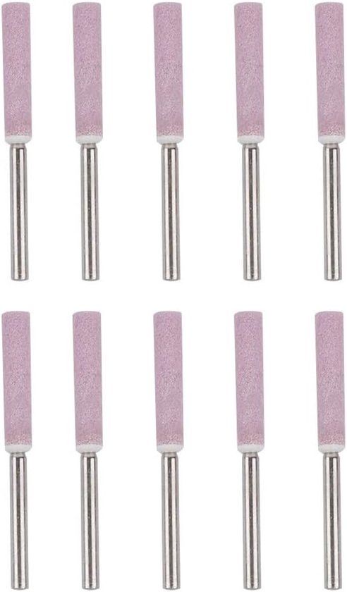 Kettingzaag Slijpstenen - Rotary Tool Bits - Metaal Hout Polijsten - Set van 10 - 4.8mm Schacht 3mm - Zilverkleurig