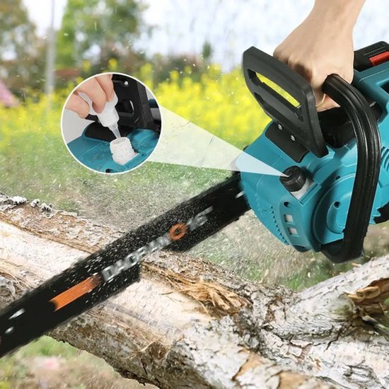 Kettingzaag - Snoeizaag - Takkenzaag - Handzaag - Elektrische - 3500W - 16 Inch – Snoei- en Houtbewerkingsmachine - Gereedschap - Draadloos - Voor 18V Accu - Handzaag voor Tuin en Bos -Inclusief 2x Accu