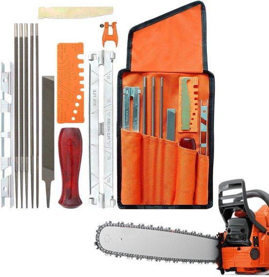 Kettingzaag Vijlenset - Slijp Accessoires - Onderhoud Tuin - 14 Delig - Complete Set - Niet gespecificeerd