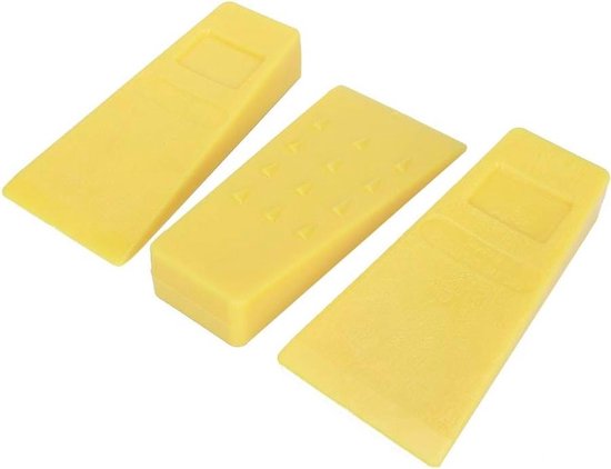 Kettingzaag Wiggen - Boom Snoei Gereedschap - Bomen Vellen - Hoge Impact Kunststof - 3 stuks 5.5 inch - Geel