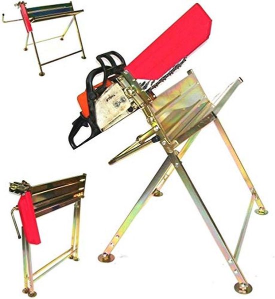 Kettingzaagbok met universele spanner en inklapbare bescherming voor motorzagen en elektrische zagen van Merkloos	