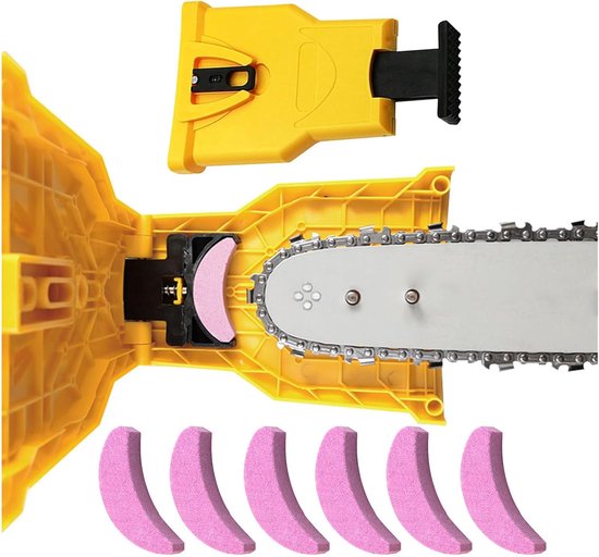 Kettingzaagslijpers - Kettingslijper - Met 6 slijpkoppen - Kettingslijper voor kettingzagen - Tanden Slijper - Slijper vijltafel - Kettingzaag slijp armatuur - Snelle kettingslijper - Voor alle soorten kettingzagen en elektrische zagen van Merkloos	