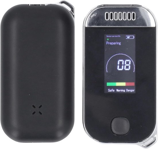 Keychain Breathalyzer, Portable Pocket Keychain Contactless Alcohol Tester Detector with LED Digital Display, 3 Colors Warning Memory, 0.00-0.9Mg/L Mini van Merkloos	