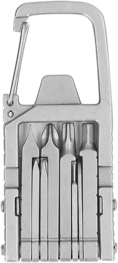 Keychain Multitool, 12 In 1 Folding Multitool Stainless Steel Outdoor Screwdriver Bit For Daily Use van Merkloos	