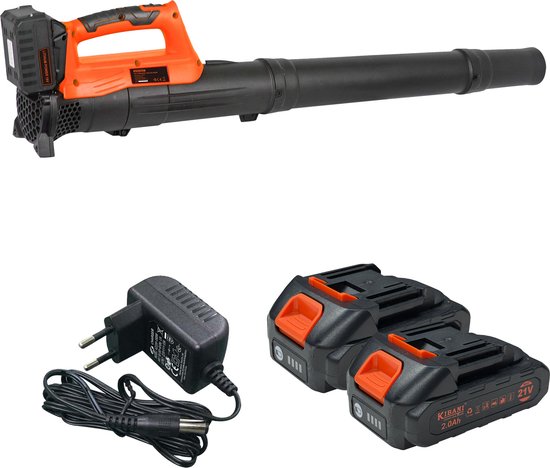 Kibani accu bladblazer 21V - incl. 2 accu's - grote mondopening - blaassnelheid 150km/h - bladblazer accu - bladblazer met accu en oplader - bladblazer elektrisch - bladblazers