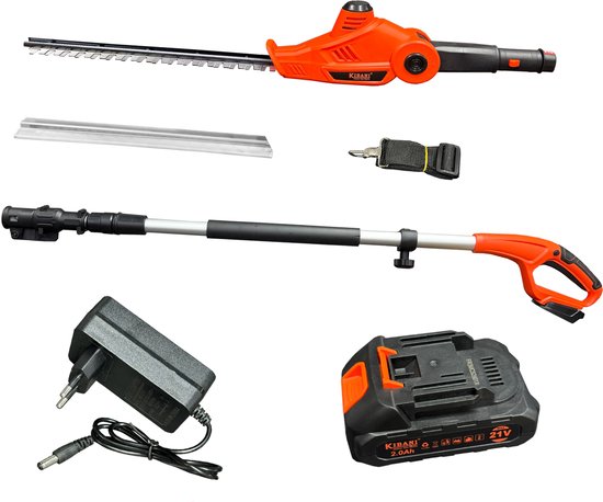 Kibani Accu Heggenschaar XXL – inclusief 2000mAh li-ion accu – 45 cm Zwaardlengte - 18V - Telescopisch van Merkloos	