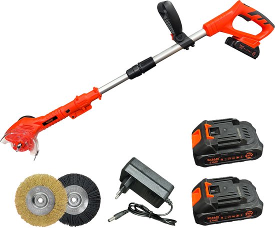 Kibani Accu Onkruidborstel 21V - Incl. 2 Onkruidborstels en 2 accu's - Onkruidborstel Nylon en Staal - Draadloze Onkruidverwijderaar - Elektrische Voegenreiniger - 180° Draaibare Kop - Ergonomisch Handvat - 2000 mAh van Merkloos	
