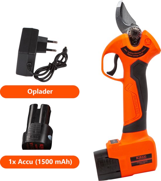 Kibani Accu Takkenschaar - Elektrische Snoeischaar - Bloemenschaar - Electrisch - Klein - Op Accu - 28 mm van Kibani