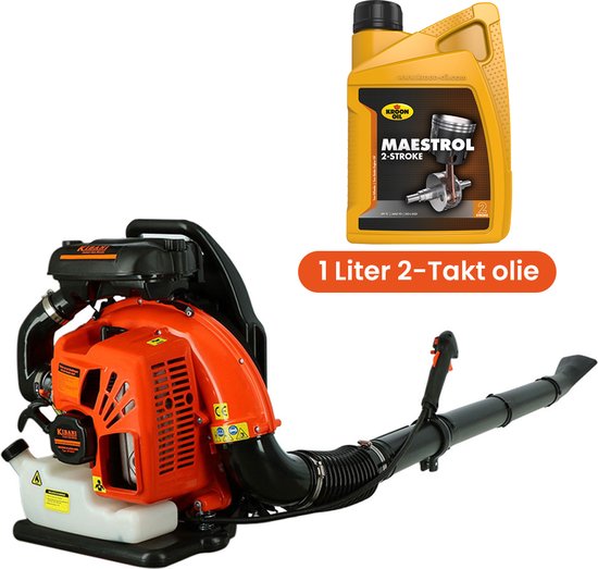 Kibani Bladblazer Benzine 63.3 cc / 3.6 pk - Incl. 2T Olie - Luchtsnelheid 280 km/h - 2700W - Ruggedrager - Bladblazers van Kibani