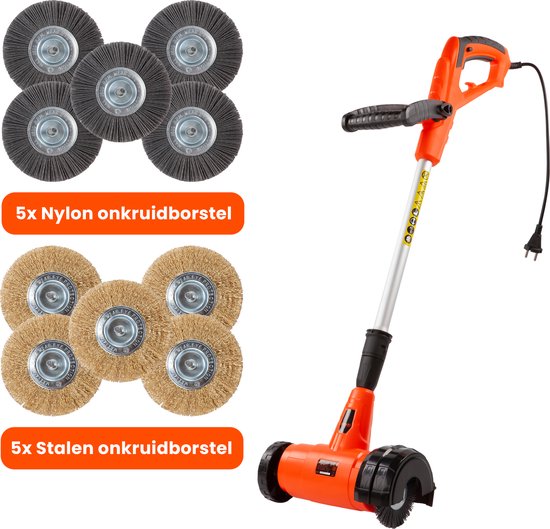 Kibani elektrische onkruidborstel 400W - Inclusief 10 borstels - 11cm diameter - Voegenreiniger - Stalen en Nylon borstel - Voegenborstel - Onkruidverwijderaar - Onkruidverdelger - Voegborstel van Kibani