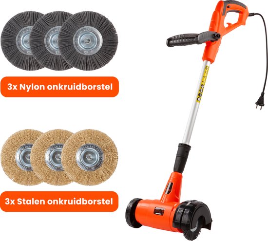 Kibani elektrische onkruidborstel 400W - Inclusief 6 borstels - 11cm diameter - Voegenreiniger - Stalen en Nylon borstel - Voegenborstel - Onkruidverwijderaar - Onkruidverdelger - Voegborstel van Kibani