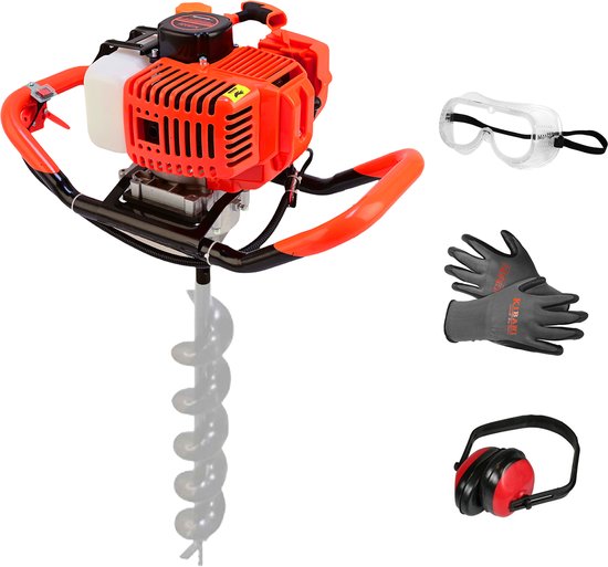 Kibani Grondboor 52cc benzine - excl. Losse grondboren - palenboor - Grondboor machine