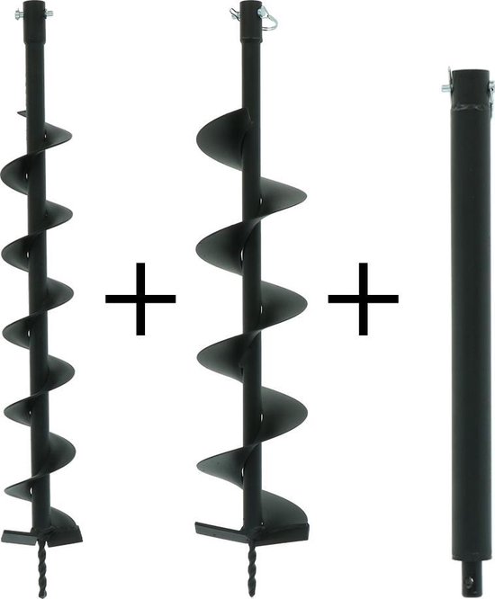 Kibani grondboren set 100 mm + 150 mm + verlengstuk