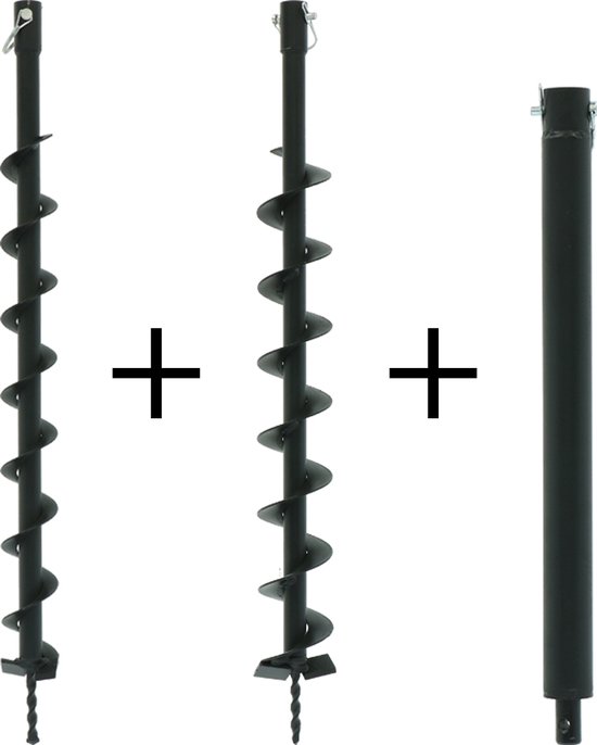 Kibani grondboren set 60 mm + 80 mm + verlengstuk