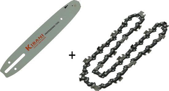 Kibani ketting + zaagblad 25 cm / 10 inch - Losse ketting voor de kettingzaag - Losse zaagblad voor de kettingzaag - set van Kibani