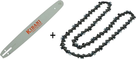 Kibani ketting + zaagblad 45 cm / 18 inch - Losse ketting voor de kettingzaag - Losse zaagblad voor de kettingzaag - set van Kibani