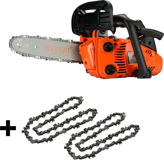 Kibani Kettingzaag Benzine - 25.4 cc / 1 pk 2-takt Motor - Incl. extra ketting - Zwaardlengte 25 cm / 10 inch - Easy-Startsysteem - snoeizaag van Kibani