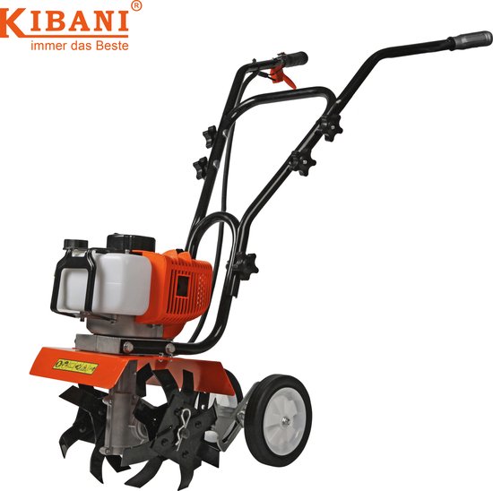 Kibani Mini Grondfrees Benzine - 52cc - 30CM breedte - 2.0PK - Tuinfrees - Tuinfrees Benzine - Bodemfrees - Tuinploeg - Grondfreesmachine van Kibani