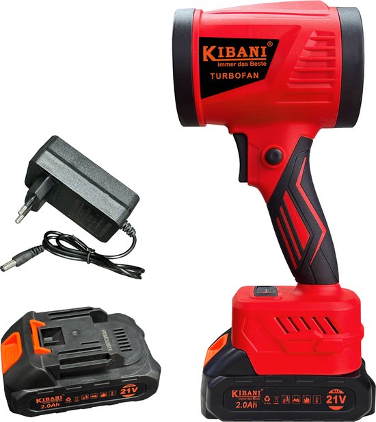 Kibani Power Blower - Accu Bladblazer - Mini Bladblazer - Blower - 33.000 RPM - 21V - 2000 mAh Accu - Draadloos - Compact - Lichtgewicht - Turbo Fan - Auto Drogen - Stofblazer van Merkloos	