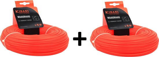Kibani Trimmerdraad per 2 - 2.4mm 100 meter - Maaidraad voor bosmaaier - Trimdraad - set van Kibani