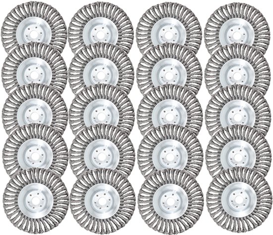 Kibani universele onkruidborstel - 20 cm - per 20 - staal - max. toerental 10.000 p/m - inclusief vulring - onkruidverwijderaar – tuingereedschap
