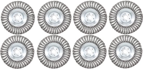 Kibani universele onkruidborstel - 20 cm - per 8 - staal - max. toerental 10.000 p/m - inclusief vulring - onkruidverwijderaar – tuingereedschap