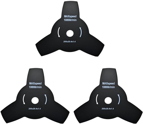 Kibani Voordeelset 3x 3 Tands Mes - Voor Bosmaaier Combitool - Mes - Onkruidverwijderaar van Merkloos	