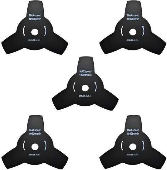 Kibani Voordeelset 5x 3 Tands Mes - Voor Bosmaaier Combitool - Mes - Onkruidverwijderaar van Merkloos	