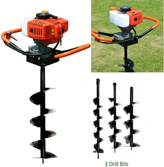Kibus Palenboor - Benzine & tweetaktolie aangedreven - Grondboor - Tuinpalenboor - 4/6&8inch van Kibus