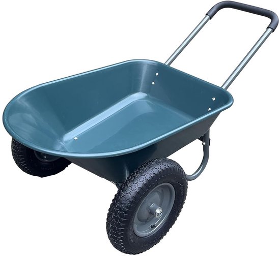 Kiepkar / Tuinkar met 2 Luchtbanden - Extra Stabiele Kruiwagen met Kiepfunctie - Max. Draaggewicht 272 kg - Transportkar voor Tuin & Erf