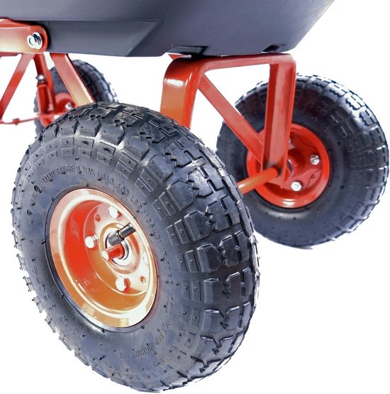 Kiepwagen – 300 kg Max Belasting – 150 kg Kiepfunctie – Tuin en Bouw – Luchtbanden