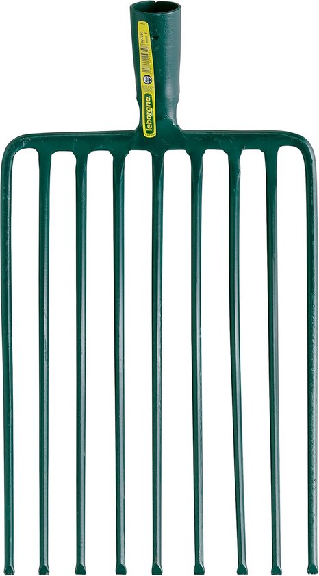 Kiezelvork 9 tanden - Grasvork tuingereedschap - Tuinonderhoud losmaken - Zonder steel - 38x28x25cm van Merkloos	