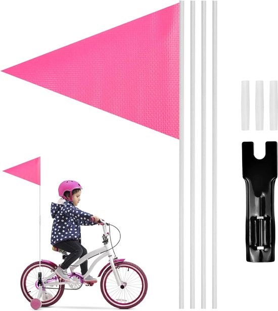 Kilkuran® Fietsveiligheidsvlag voor Kinderen met Reflecterende Wimpel en Verstelbare Hoogte van Kilkuran