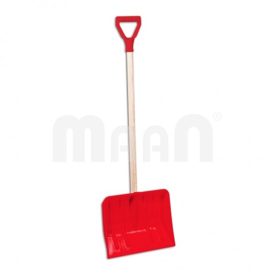 Kinder sneeuwschop met houten steel - Rood van Merkloos	