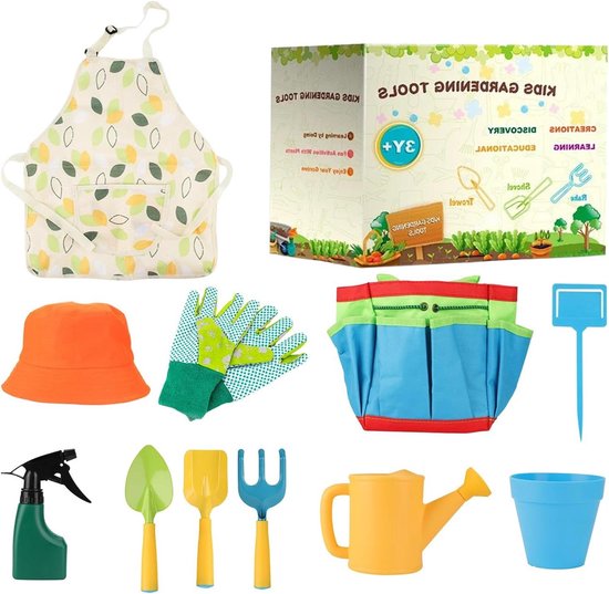 Kinder Tuingereedschap - Buitenspeelgoed Set - Planten en Graven - 11-Delige Set - 26 x 20 x 12 cm - Multicolor