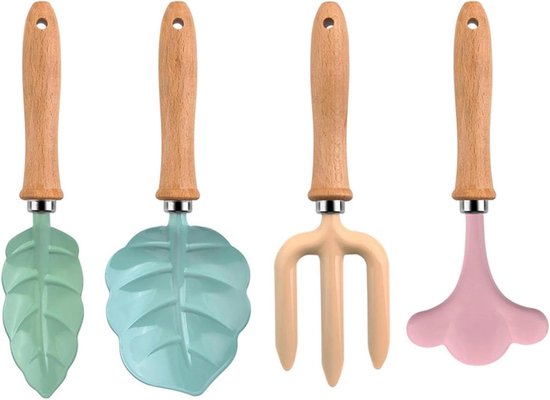 Kinder Tuingereedschap Set - Kinder Schep Hark - Buiten Spelen - Houten Handvat - 4 Delig - Niet gespecificeerd