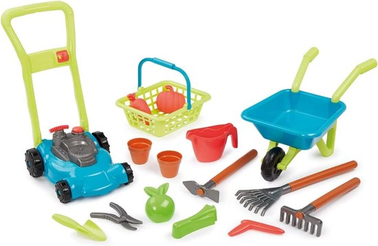 Kinder tuinset 3-in-1 tuinpakket - trimmer-kruiwagen-mand - tuinaccessoires - tuingereedschap voor kinderen - buitenspel vanaf 18 maanden - gemaakt in Frankrijk kinder tuinset van Kinder