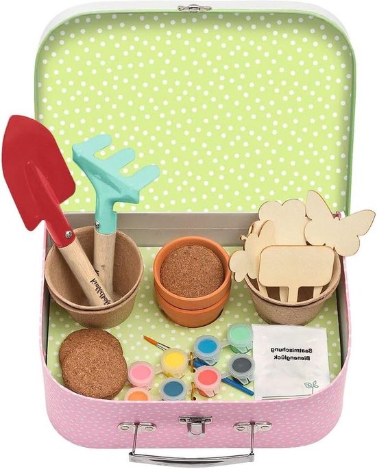 Kinder tuinset Bloemenkoffer kleurrijk speelgoed voor buiten-pret kinder tuinset van Merkloos	